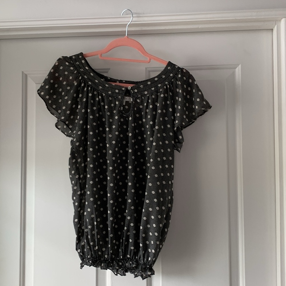 Max studio short sleeved shirt with cinched waist